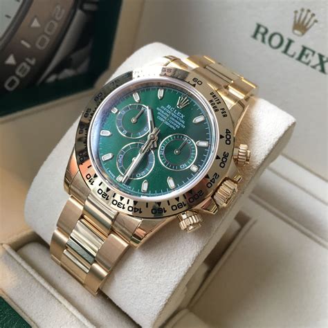 rolex daytone green gold|rolex gold daytona for sale.